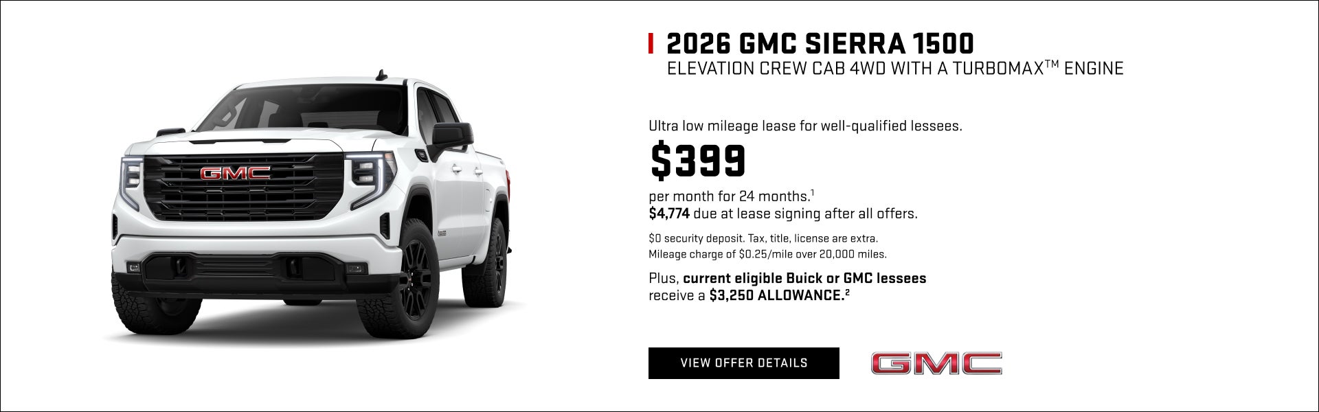 Ultra low mileage lease for well-qualified lessees.

$399 per month for 24 months. 1 
 
$4,774 du...